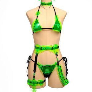 Moruhiko Neon Cyber Neko Lingerie (Rave wear)